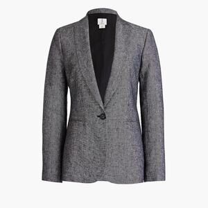J.CREW Linen One Button Blazer Gray Sz 0 $228  {TT21}